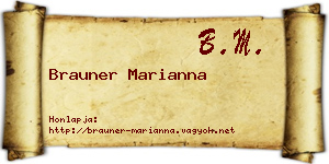 Brauner Marianna névjegykártya